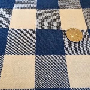 Tessuto flanella a quadri blu e bianco leggero check gingham 2 iarde + resto - Foto 1 di 4
