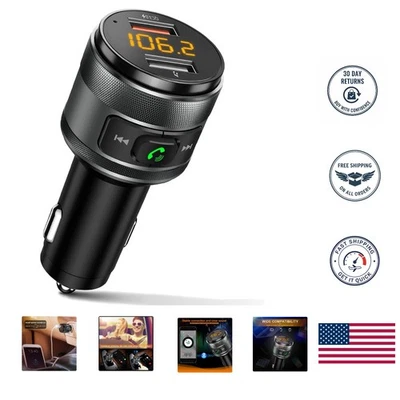 Hochwertiger Bluetooth FM Transmitter mit LED Display & Multi-Sicherheitsschutz - Bild 1 von 4