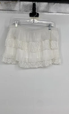 Minifalda Hollister para mujer marfil con volantes cintura elástica talla grande Foto 1 de 4