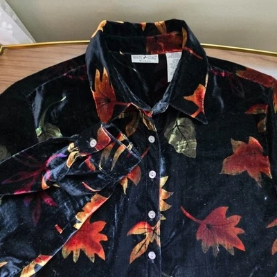 Túnica vintage verdadeira com botões Whimsigoth bruxa cottagegoth veludo anos 90 grunge - Imagem 1 de 4