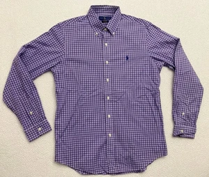 ralph lauren purple label plaid shirt Button Down Men's Medium Preppy B10 - Picture 1 of 7