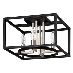 Black and Brushed nickel Four Light Ceiling Mount from the Mundazo Collection - Picture 1 of 1