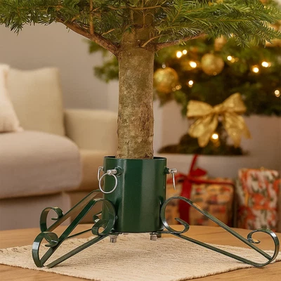 JUST FOR CHRISTMAS Christmas Tree Stand for Real Trees 3 Screw Base 1.2L Water Tank Metal 35-90mm D