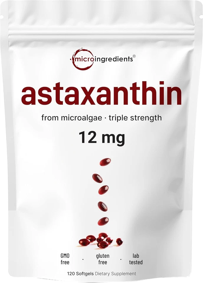 Astaxanthin 120 Softgels 12mg - Supports Eye Health and Joint Health - Image 1 of 4