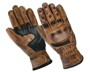 Guantes De Cuero Para Moto Guantes Marron Guantes Con Protection Guantes De Moto - Imagen 1 de 4