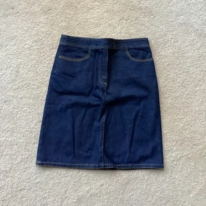 J.CREW KID MÄDCHEN 14 DUNKLER JEANSROCK, REISSVERSCHLUSS, DOPPELTER DRUCKKNOPF TAILLE, TASCHEN - Bild 1 von 3