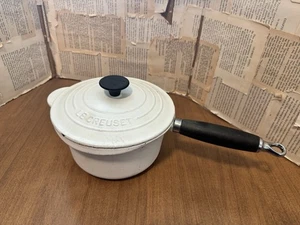 Le Creuset Topf weiß Soßenpfanne Gusseisen Emaille Frankreich #18 weiß - Bild 1 von 11