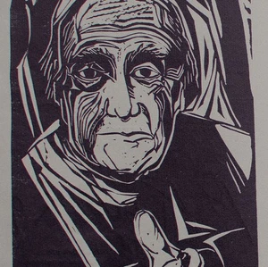 Margarete Kubicka Porträt Abstrakte Komposition Holzschnitte Mappe unsign. 1963 - Bild 1 von 7