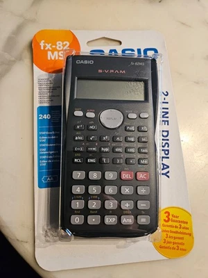 Casio FX-82 MS Wissenschaftlicher Taschenrechner - Dunkelgrau, Neu, OVP - Bild 1 von 2