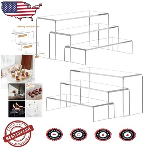 Große klare Acryl Display Setzstufen 2 Sets 6 Stück poliert rechteckig Vitrine - Bild 1 von 8