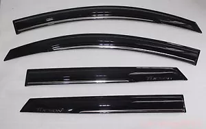 Window Visor Rain Guard Weather Shield Chrome Strip fit for Hyundai Tucson 16-17 - Bild 1 von 5