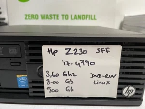 HP Z230 SFF Workstation Intel i7 4790 3.60GHz 8GB RAM 500GB DVDRW Linux  - Picture 1 of 10