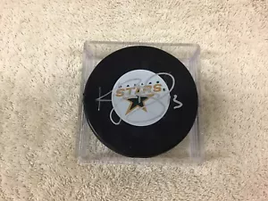 Autographed By Krys Barch & Karlis Skrastins Dallas Stars PUCK With Case NHL - Picture 1 of 6