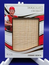 2023 Immaculate Johnny Bench HOF Jumbo Materials Game Used Bat # /25 ~ Reds