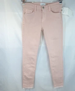 Jeans skinny Elliot The Stiletto Current nuovo con etichette taglia 25 rosa primula orlo grezzo uscito - Foto 1 di 8