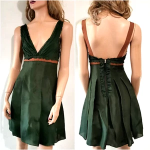 AUTH vintage Dolce & Gabbana D&G green silk Dress IT 40 - Picture 1 of 19