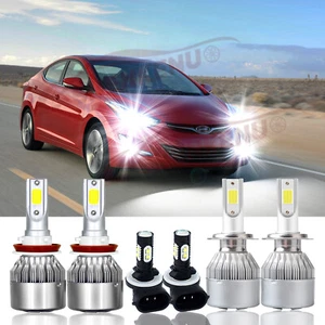 For Hyundai Elantra 2013-2018 Combo LED Headlight Hi Lo Beam Fog Light c6 Bulbs - Picture 1 of 10
