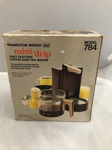 Vintage Hamilton Beach Mini-Drip Vintage Coffee Maker 4 Cup Model 784 Brown