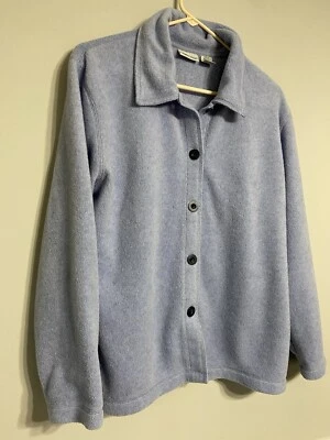 Cabin Creek Light Blue Fleece Style Lightweight Fall Jacket womens medium  - Image 1 of 4