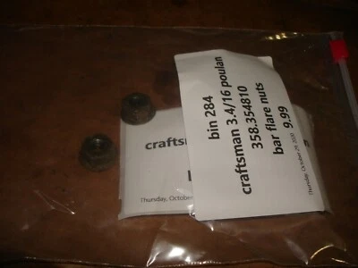 Craftsman 3.4 16" barra tuercas acampanadas motosierra parte 358.354810 poulan bin 284  Foto 1 de 2