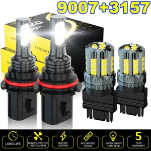 4pc 6000K LED Headlight High/Low + fog Light Bulbs combo For Hummer H2 2003-2009 - Bild 1 von 17