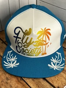 Fly Society Snapback Cap Turquoise & White - Picture 1 of 5