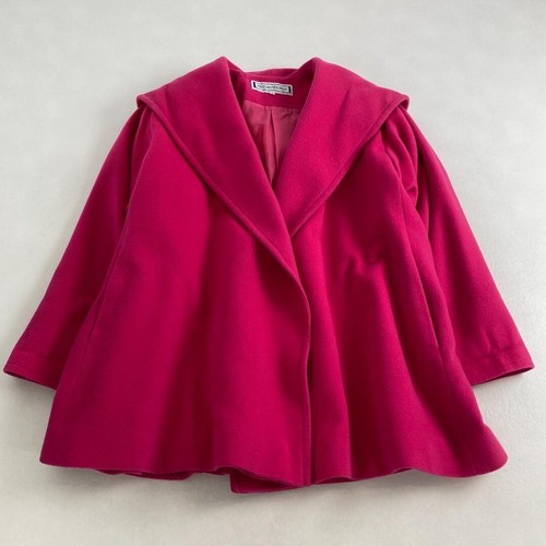 SAINT LAURENT (YSL) w2166 Cappotto Yves Saint Laurent Rosa Love Collar Collare a Scialle Molto Carino 