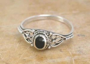 BONITO ANILLO DE ÓNIX REAL PLATA ESTERLINA talla 10 estilo # r1078 - Imagen 1 de 1