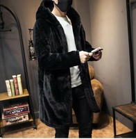 Winter Herrenjacke Faux Pelz Mantel Kapuzen Jacket Mantel Kunstpelz Jacke S-6XL