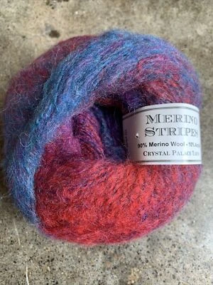 Crystal Palace Merino Stripes Yarn, 1 Ball Red Violet Color 63 106 m/115 y, 50g - Image 1 of 4