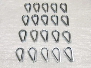 3MM Wire Rope Thimbles x20 - Galvanised Steel Commercial Loop - Picture 1 of 2