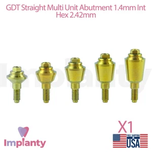 1x GDT Recto Multi Unidad 1.4 Prótesis Dental Titanio Int Hex 2.42mm Sistema - Imagen 1 de 11