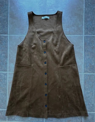 Nuevo sin etiquetas - Vestido LOFT Gamuza Botones Frontales Talla L Foto 1 de 4