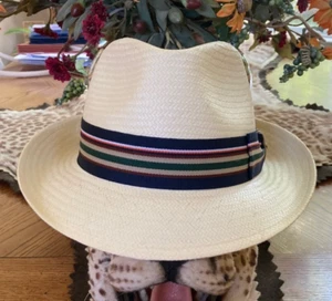 SCALA * MENS FEDORA HAT * M * NEW TOYO STRAW PANAMA STYLE SUN SHADY GOLF BEACH - Picture 1 of 4