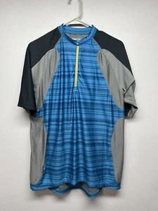 Bontrager Rhythm Jersey 1/4 Zip Short Sleeve Cycling Shirt Men's Medium Blue - Picture 1 of 9