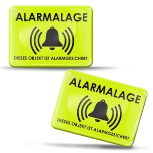 2 x 3D Silicone Stickers Alarm System Door Wall Gate Sign Warning Protection - Foto 1 di 5
