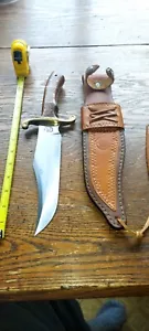 COLT LIMITED EDITION BOWIE FIXED BLADE HUNTING KNIFE & LEATHER SHEATH - Picture 1 of 8