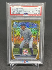 2023 Bowman Roderick Arias Gold Shimmer 17/50 PSA 10 POP 2 - Picture 1 of 2