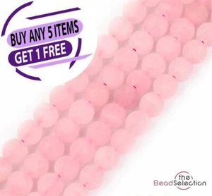 30 Frosted Pink Rose Quartz Round Beads Gemstone 6mm Jewellery Making GS117 - Picture 1 of 5