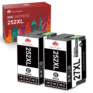 2x Cartuchos de tinta negros T252XL 252XL para Epson WorkForce WF-3630 7620 7110 7210 - Imagen 1 de 6