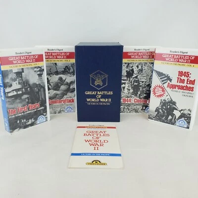 Great Battles of World War II Victory in Pacific 4 pc VHS Box Set Reader Digest  - Image 1 of 3