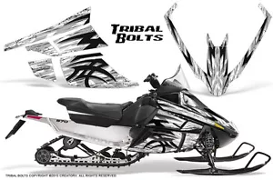 ARCTIC CAT F SERIES SNOWMOBILE GRAPHICS KIT CREATORX DECALS TRIBAL BOLTS WHITE - Bild 1 von 1