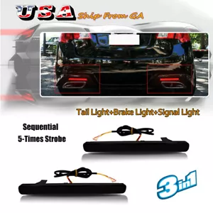 Rear Bumper Reflectors Signal Lights w/Strobe Flash LED For 2009-2014 Acura TSX - Picture 1 of 10