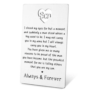 To My Son Gifts from Mom and Dad Son Wallet Card from Mom Dad Son Son-4 - Picture 1 of 8