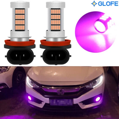 2X Bright Pink Fog Lights H11 H8 LED Bulbs for Honda Civic 2006-2021 Fog Lamps - Image 1 of 4
