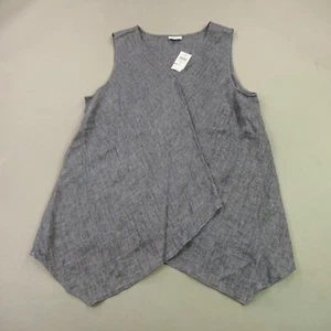 J Jill Shirt Womens XL Tall Lightweight Sleeveless Gray Linen - Picture 1 of 11