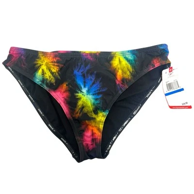 Parte inferior de bikini Speedo XL cintura alta arco iris tropical agarre de silicona nueva con etiquetas Foto 1 de 4