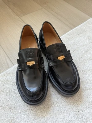 Brand New Miumiu Leather Loafers W9/ EU 40 - Image 1 of 4