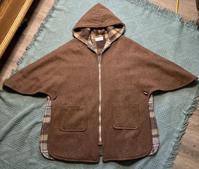 Винтажные пуговицы накидки с капюшоном из 100% шерсти 1960-е - Изображение 1 из 4