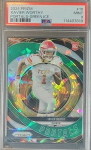 XAVIER WORTHY RC 2024 Panini Prizm PORTALS INSERT GREEN ICE PRIZM #10 PSA 9 - Bild 1 von 2